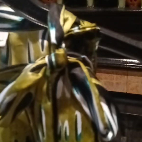 W WORTHINGTON green multi-colored mock tie-up neckline ribbed hem blouse 2X - Picture 5 of 13